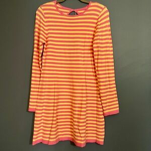 Striped Yellow and Pink Long Sleeve Dress